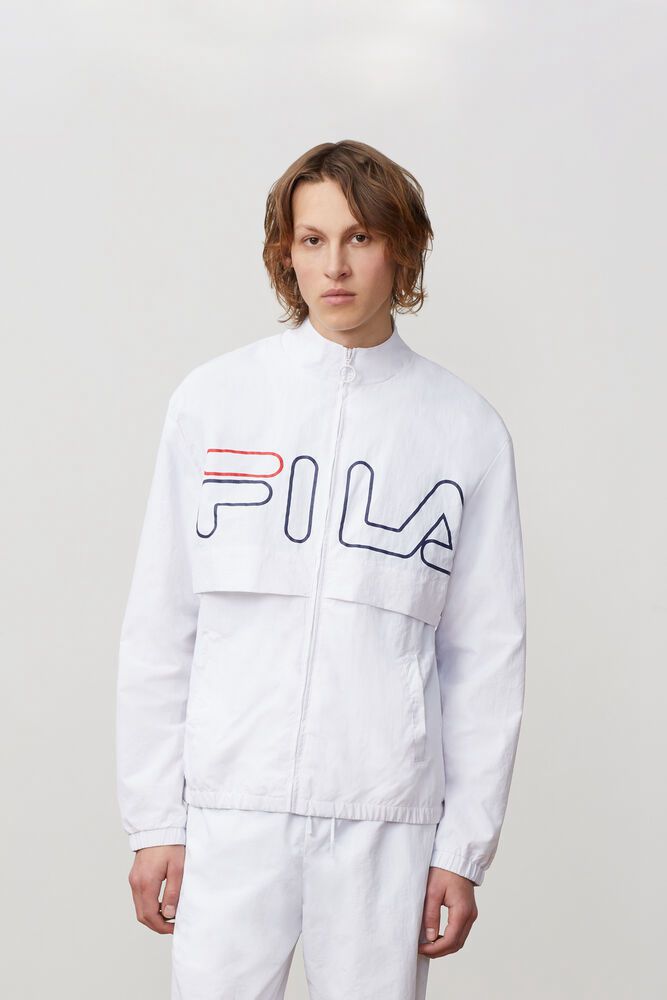 Fila Jacket Dani Woven Mens White - India YBE-865402